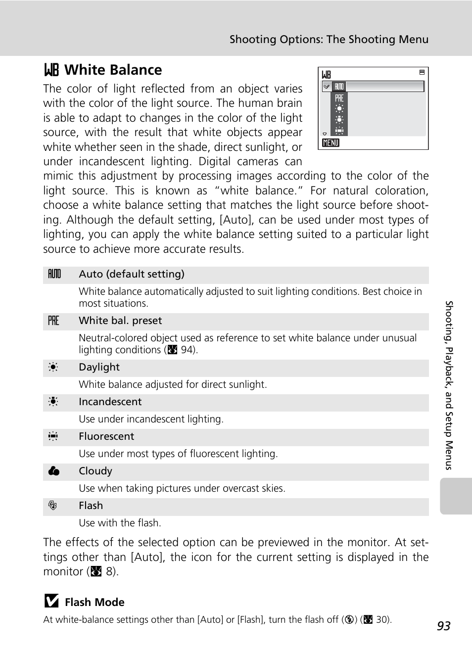 White balance, C 93, Dwhite balance | Nikon Coolpix S50c User Manual | Page 107 / 195