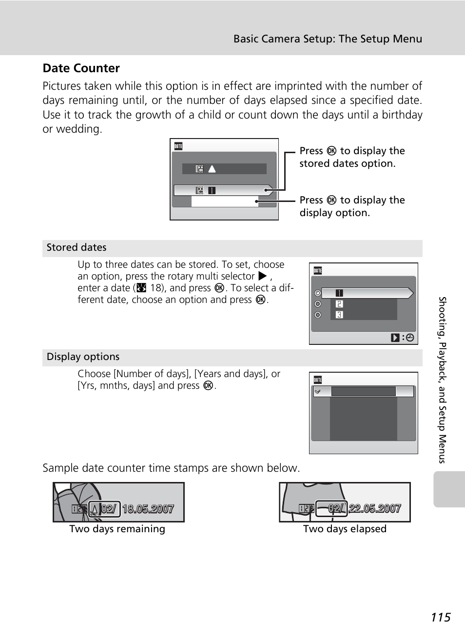 Date counter | Nikon Coolpix S50c User Manual | Page 129 / 195