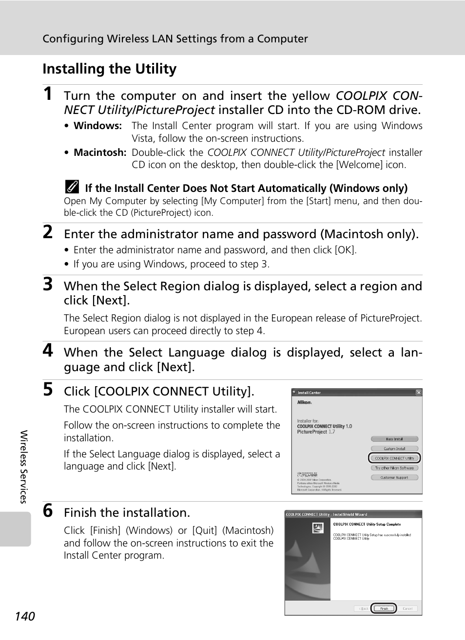 Installing the utility | Nikon Coolpix S50c User Manual | Page 154 / 195