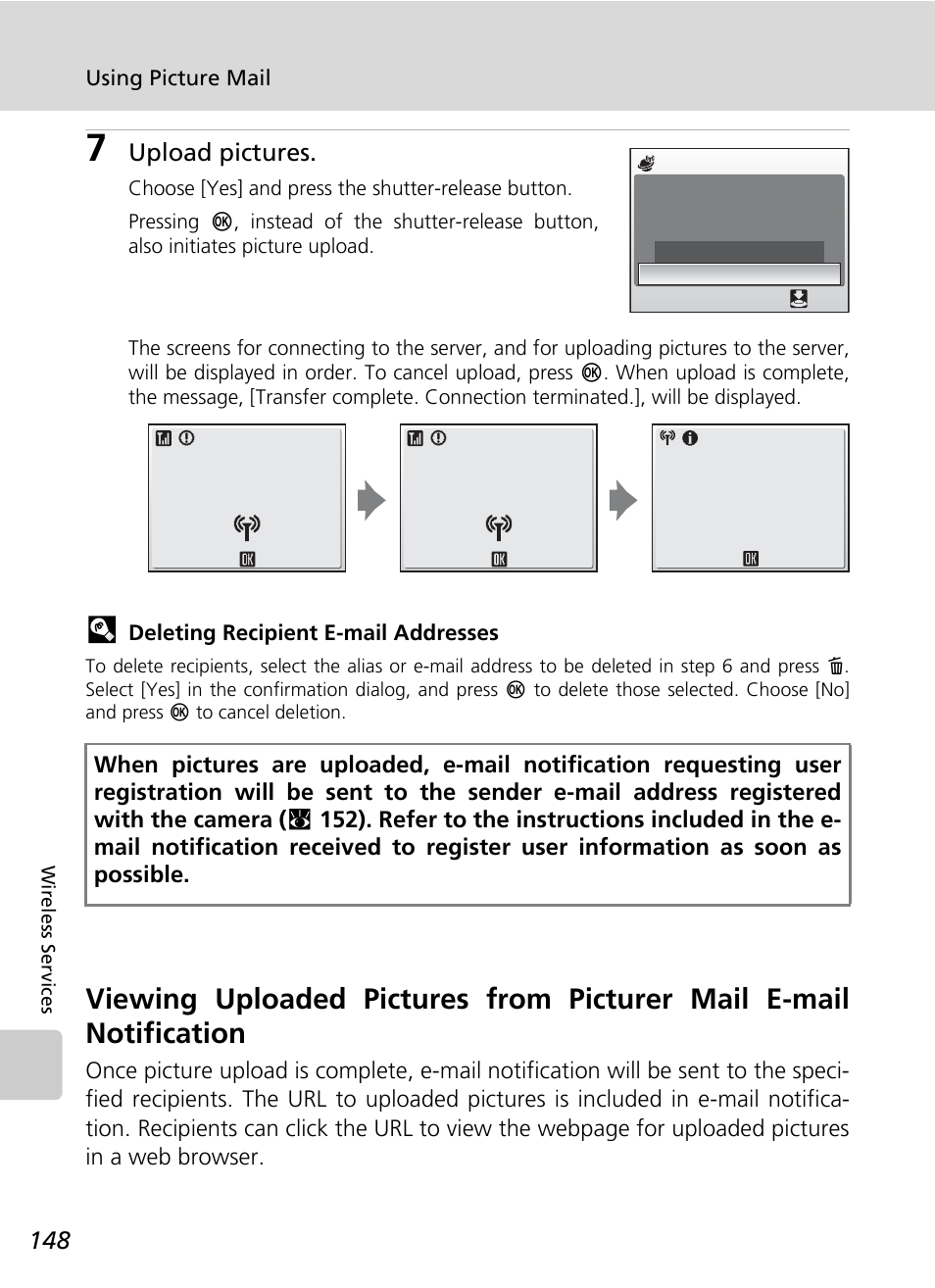 Upload pictures | Nikon Coolpix S50c User Manual | Page 162 / 195