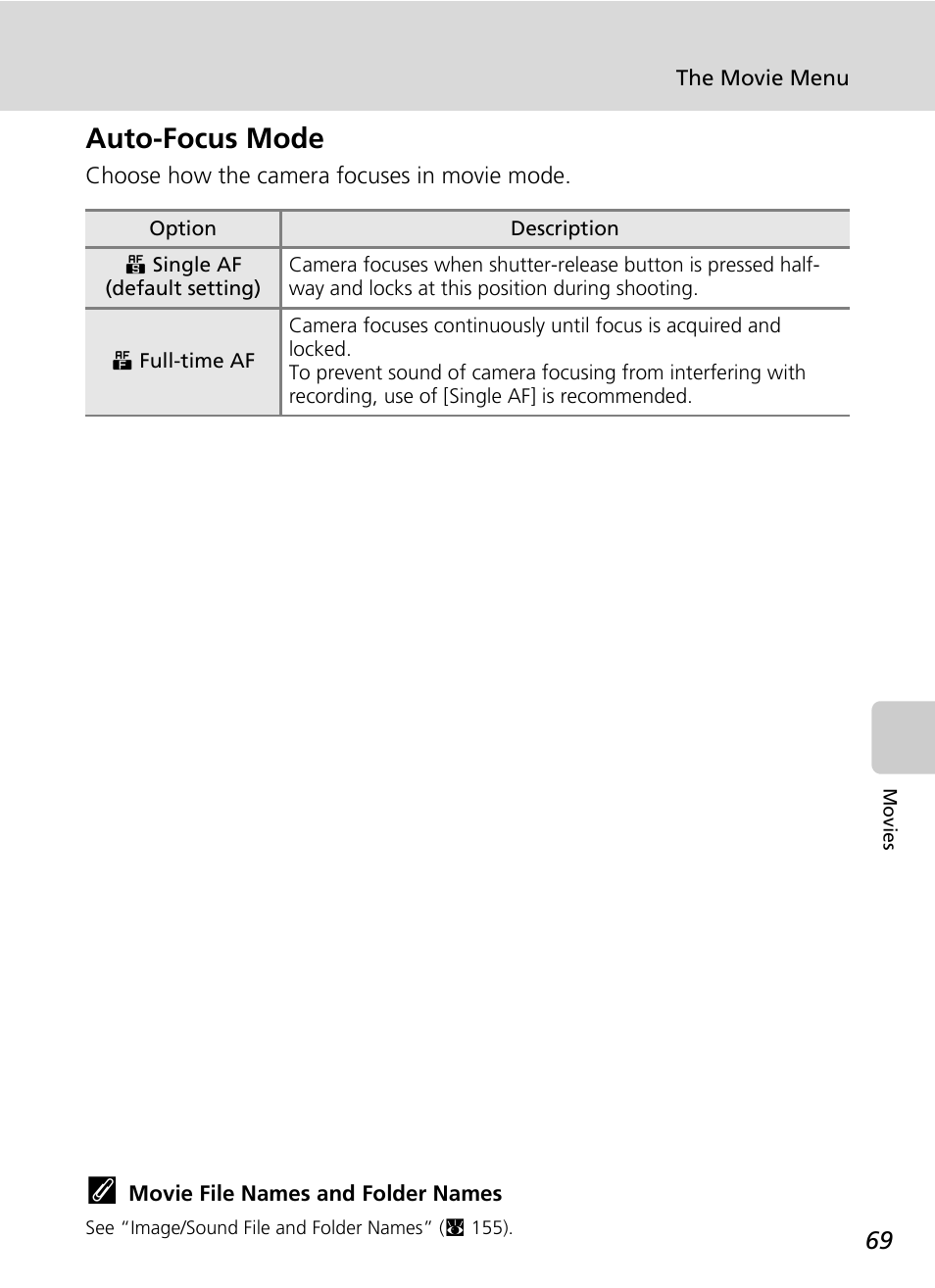 Auto-focus mode | Nikon Coolpix S50c User Manual | Page 83 / 195