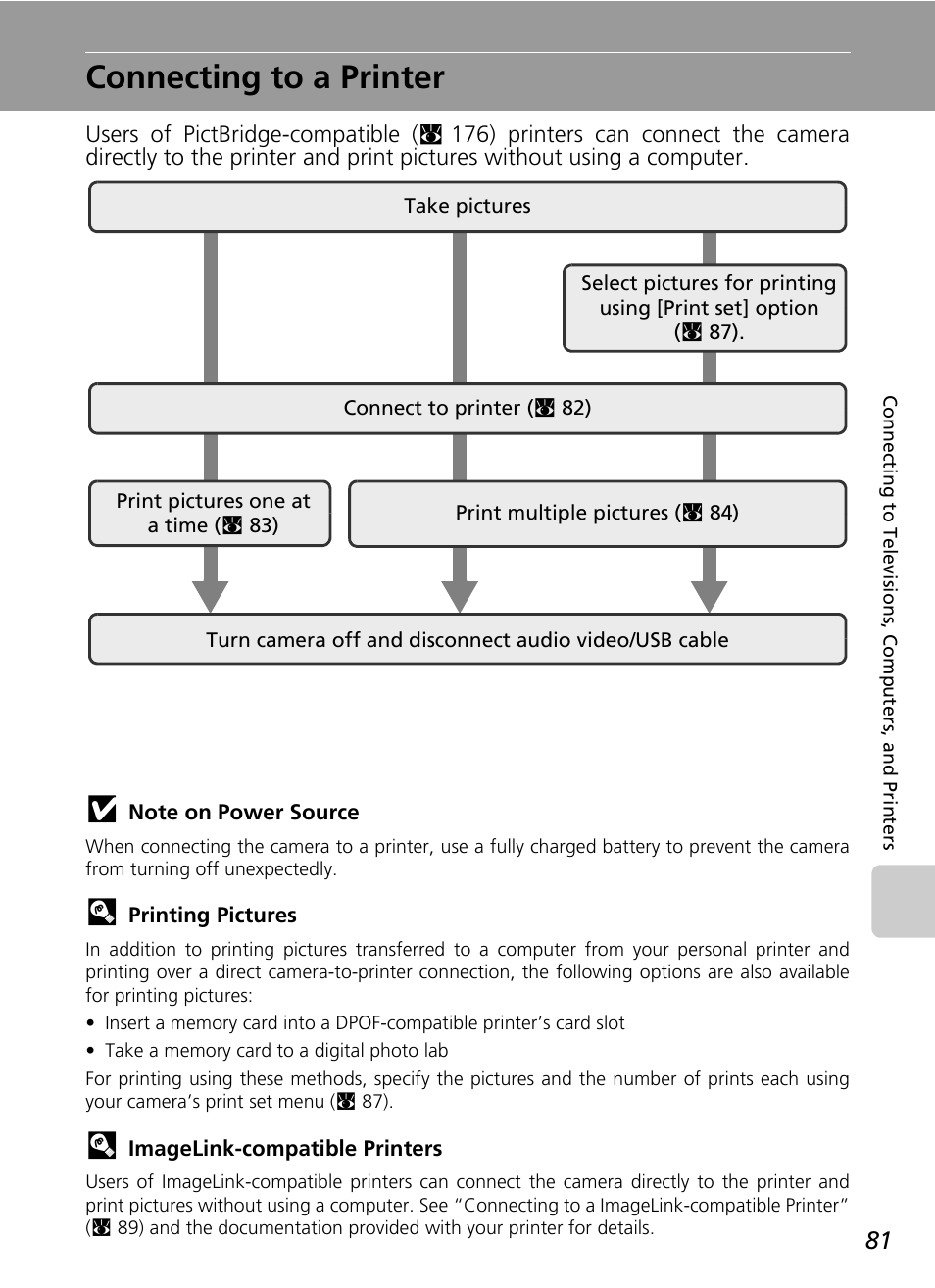 Connecting to a printer | Nikon Coolpix S50c User Manual | Page 95 / 195