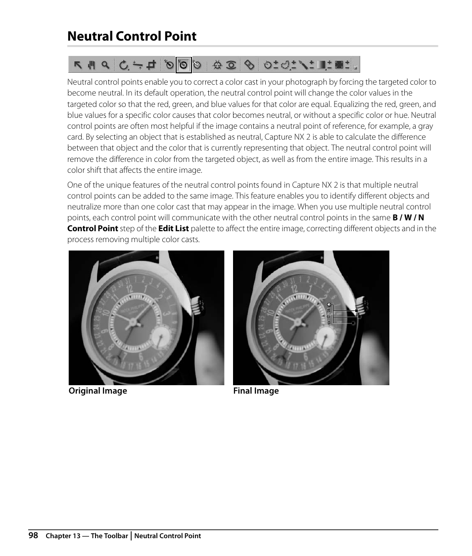 Neutral control point | Nikon CAPTURE NX2 User Manual | Page 100 / 268