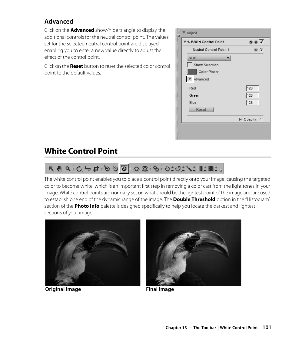 Advanced, White control point | Nikon CAPTURE NX2 User Manual | Page 103 / 268