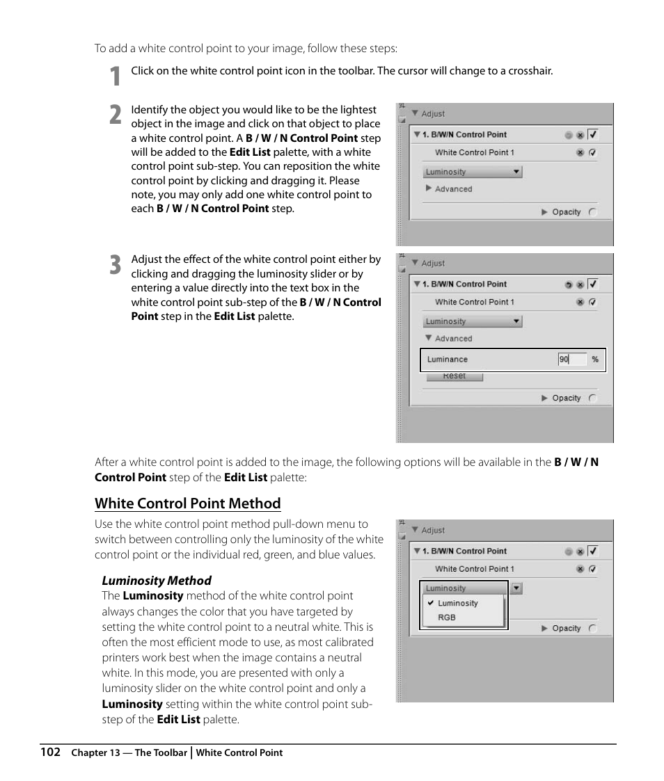 White control point method | Nikon CAPTURE NX2 User Manual | Page 104 / 268
