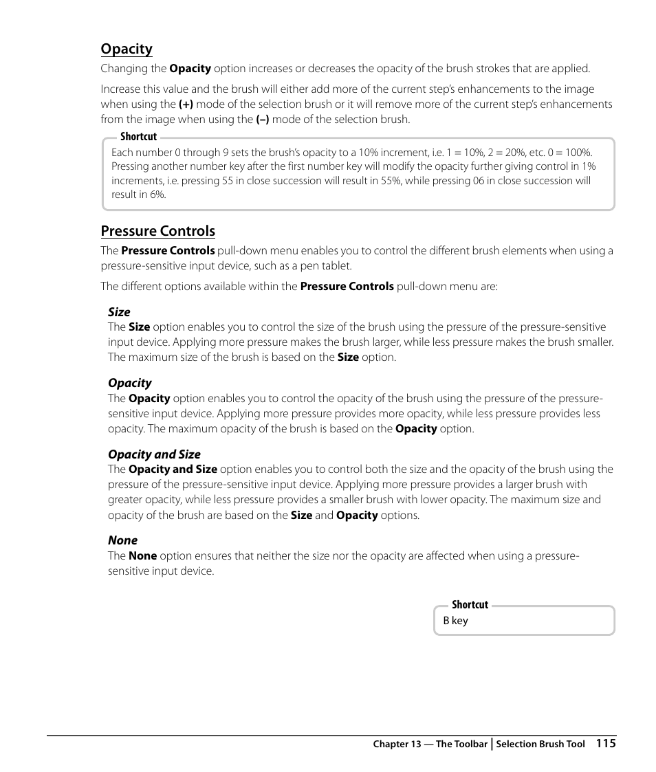 Opacity, Pressure controls | Nikon CAPTURE NX2 User Manual | Page 117 / 268