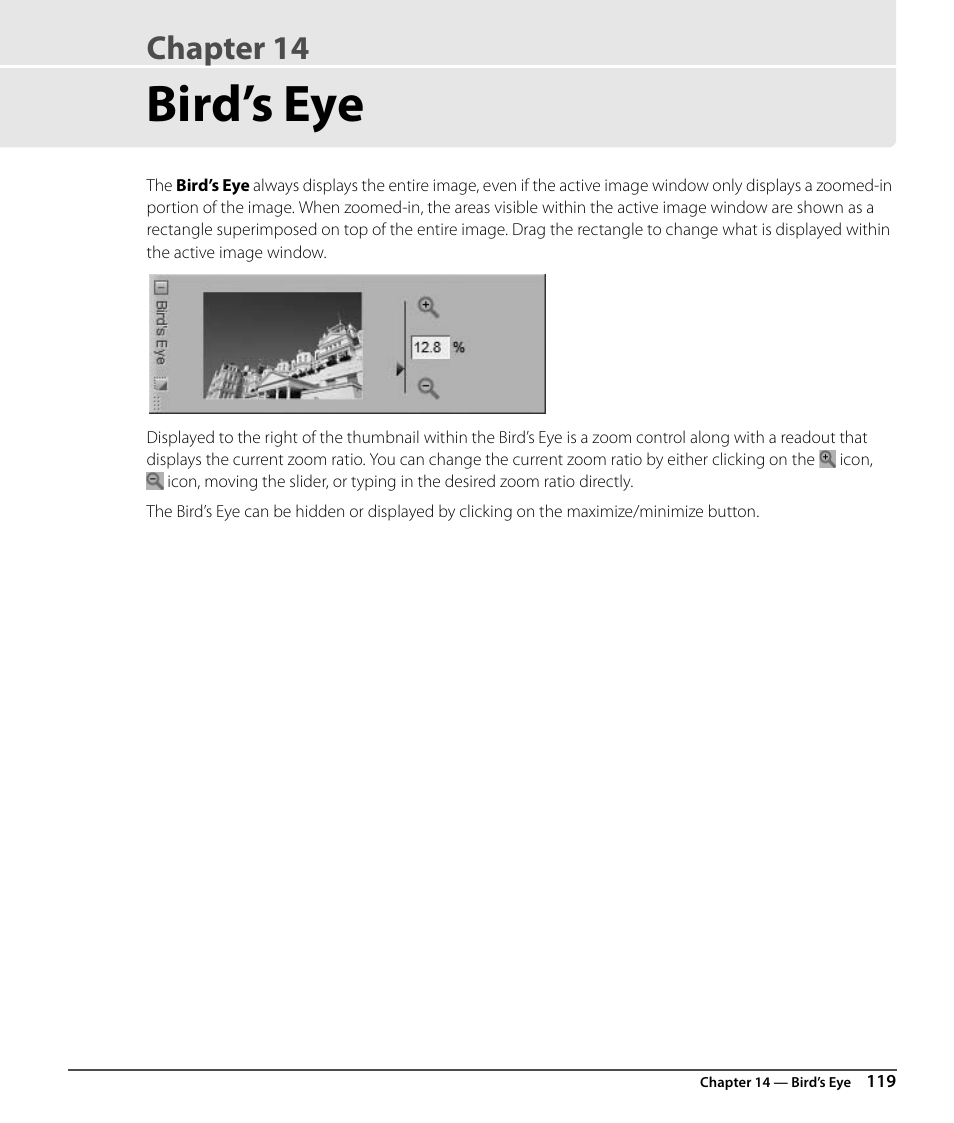 Bird’s eye, Chapter 14 | Nikon CAPTURE NX2 User Manual | Page 121 / 268