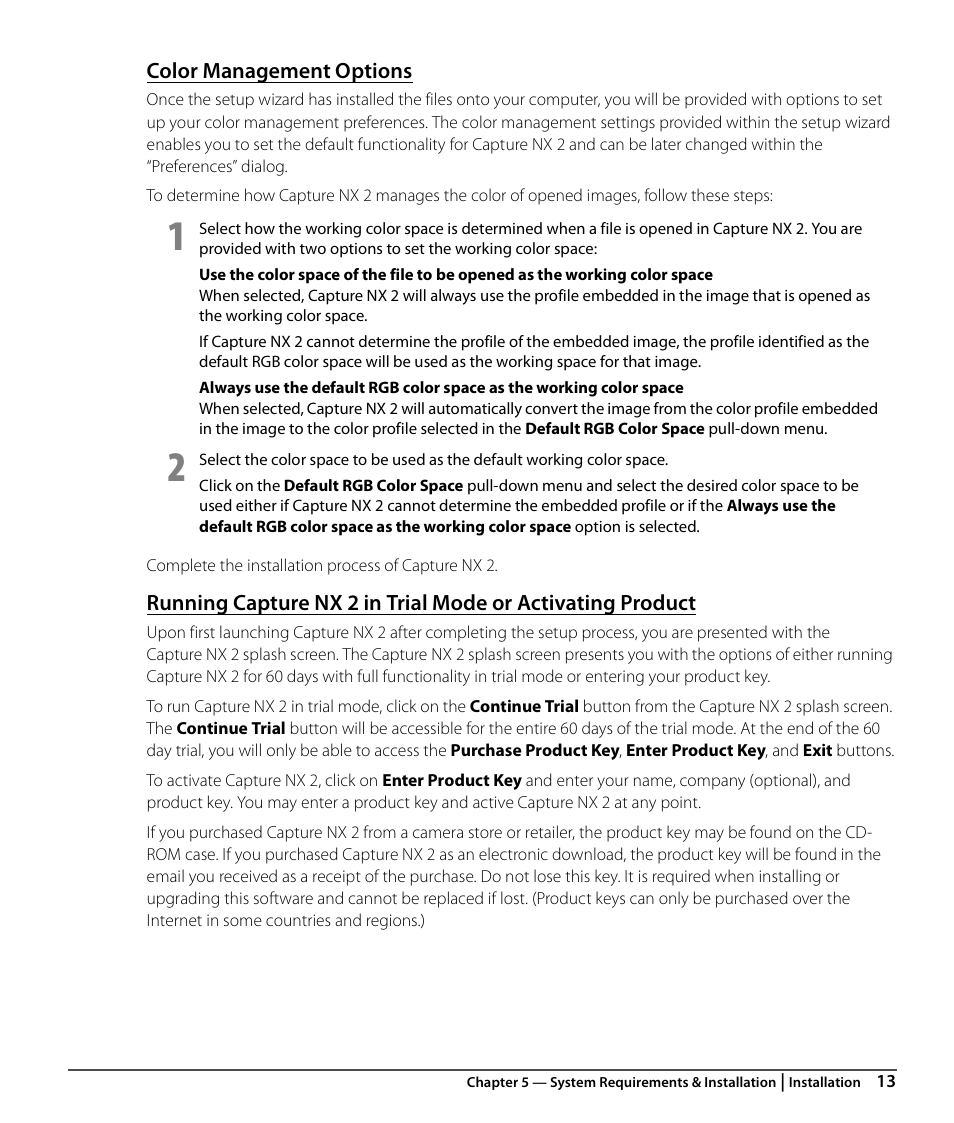 Color management options | Nikon CAPTURE NX2 User Manual | Page 15 / 268