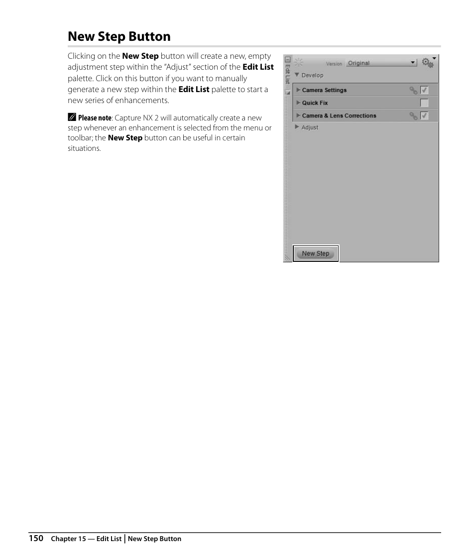 New step button | Nikon CAPTURE NX2 User Manual | Page 152 / 268