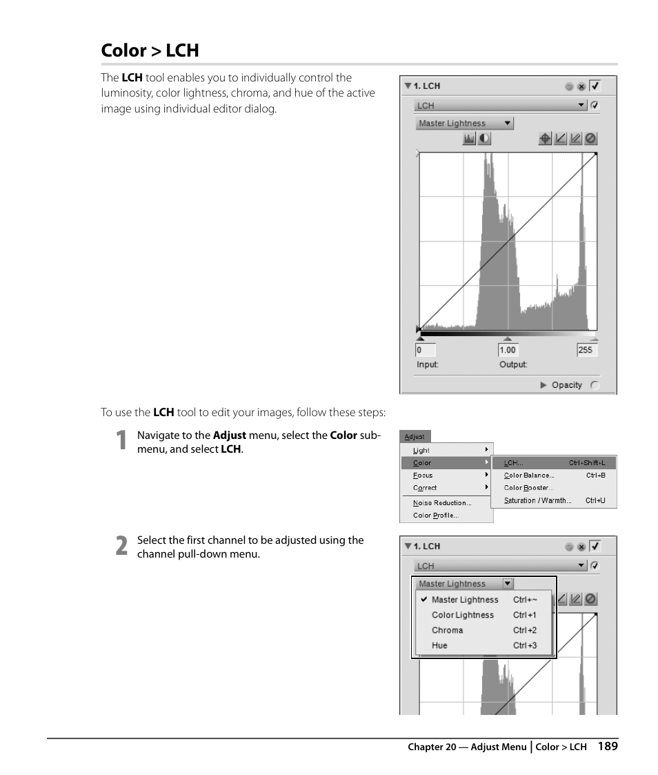 Color > lch | Nikon CAPTURE NX2 User Manual | Page 191 / 268