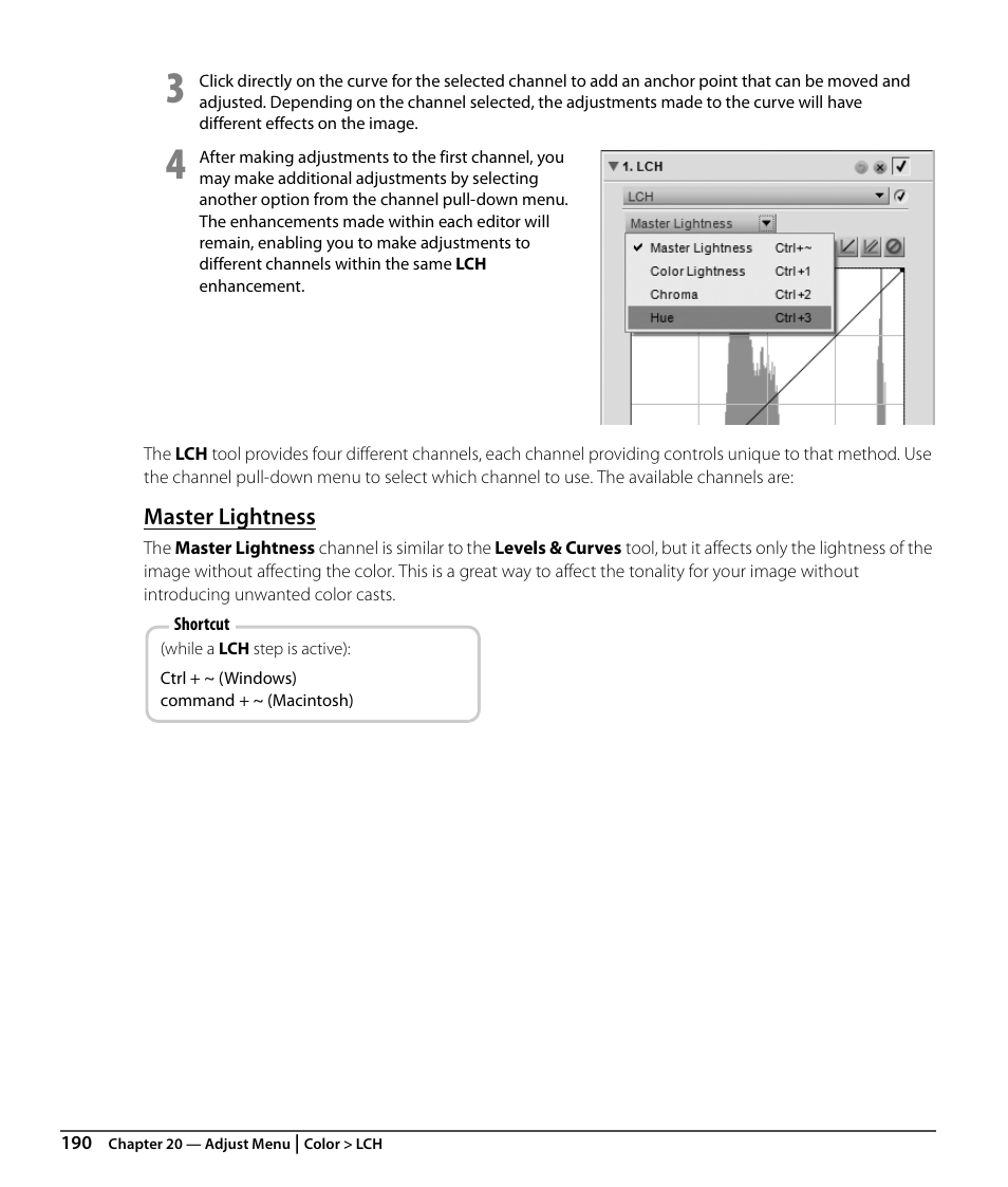 Master lightness | Nikon CAPTURE NX2 User Manual | Page 192 / 268