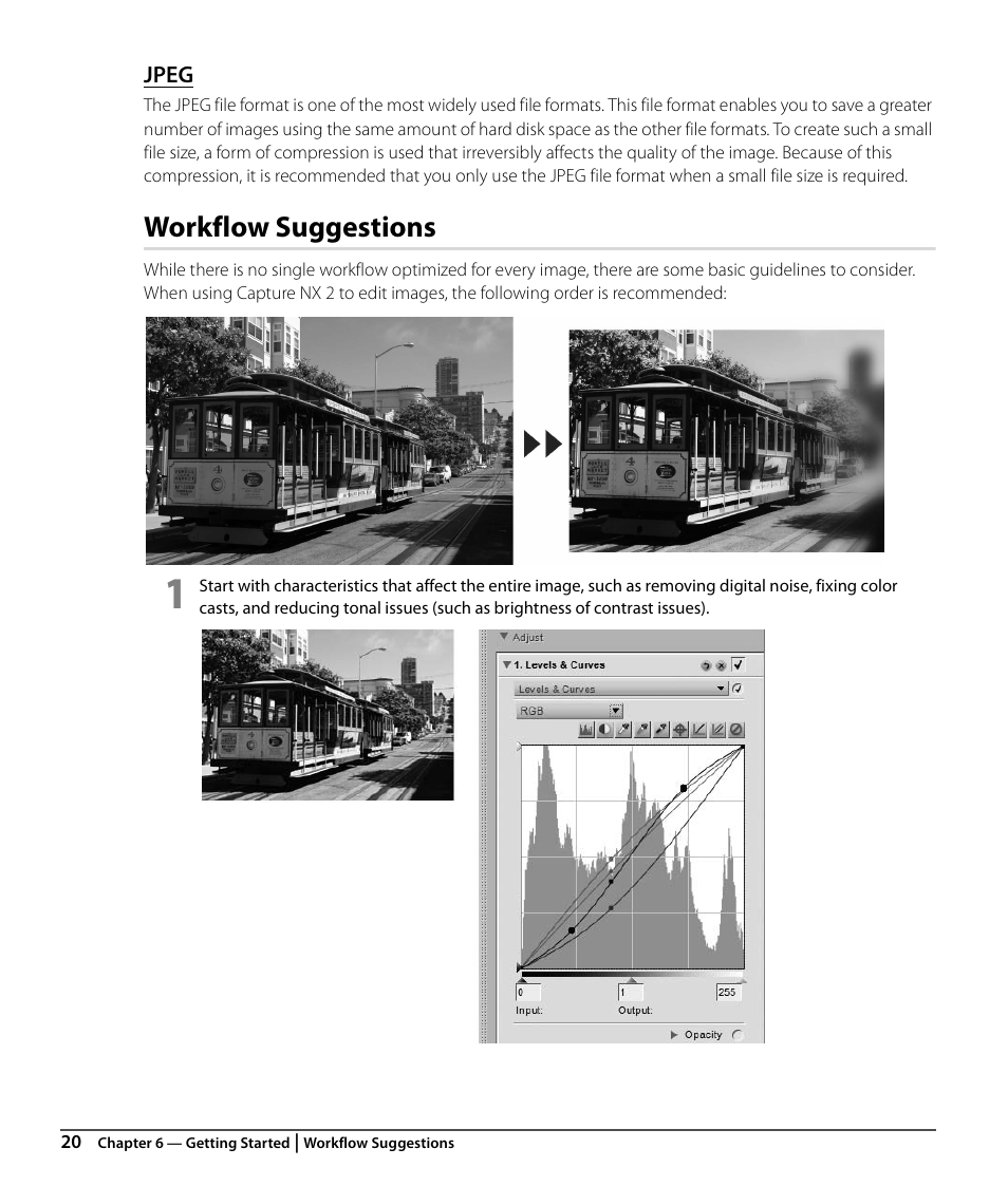 Jpeg, Workflow suggestions | Nikon CAPTURE NX2 User Manual | Page 22 / 268