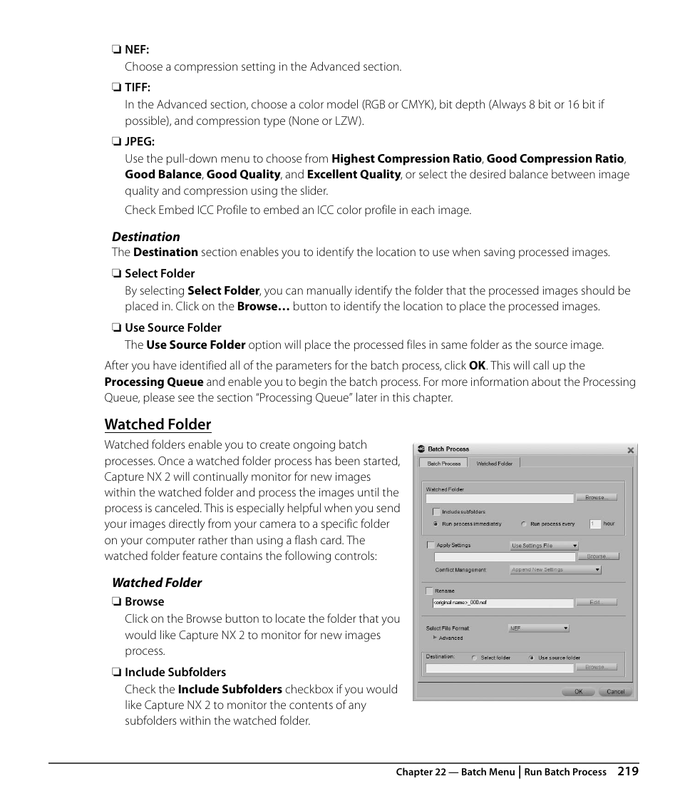 Watched folder | Nikon CAPTURE NX2 User Manual | Page 221 / 268