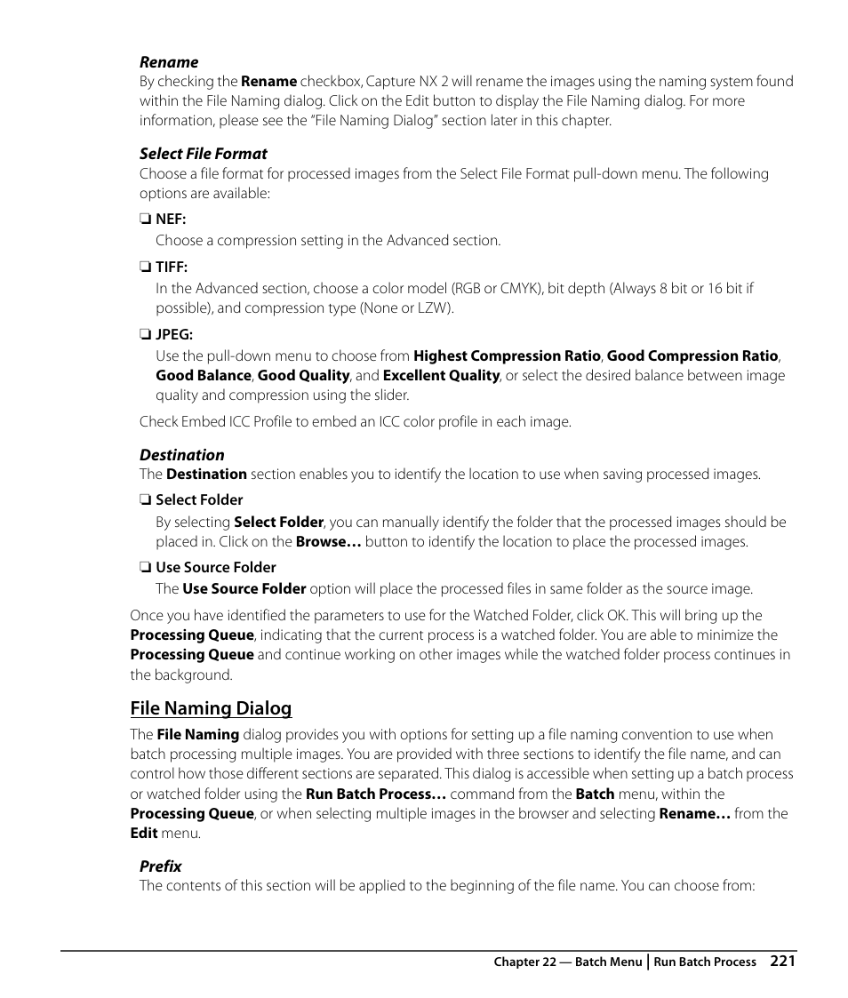 File naming dialog | Nikon CAPTURE NX2 User Manual | Page 223 / 268