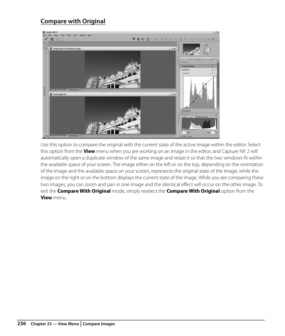 Compare with original | Nikon CAPTURE NX2 User Manual | Page 238 / 268
