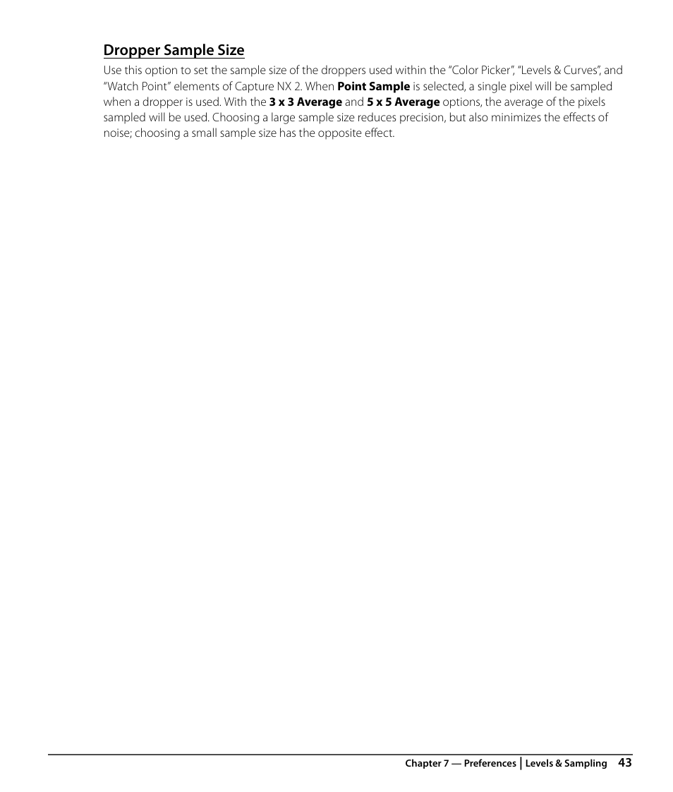 Dropper sample size | Nikon CAPTURE NX2 User Manual | Page 45 / 268