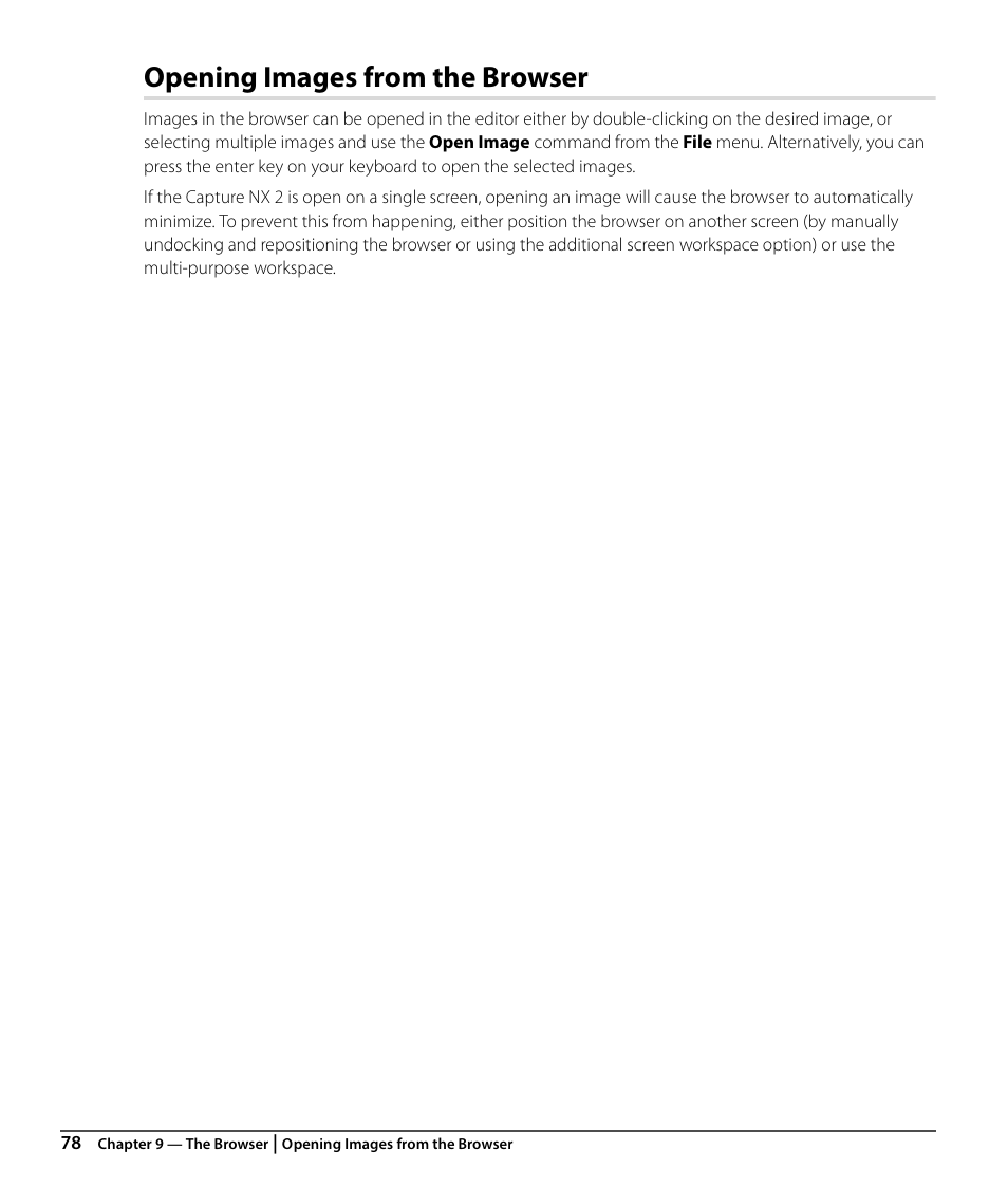 Opening images from the browser | Nikon CAPTURE NX2 User Manual | Page 80 / 268
