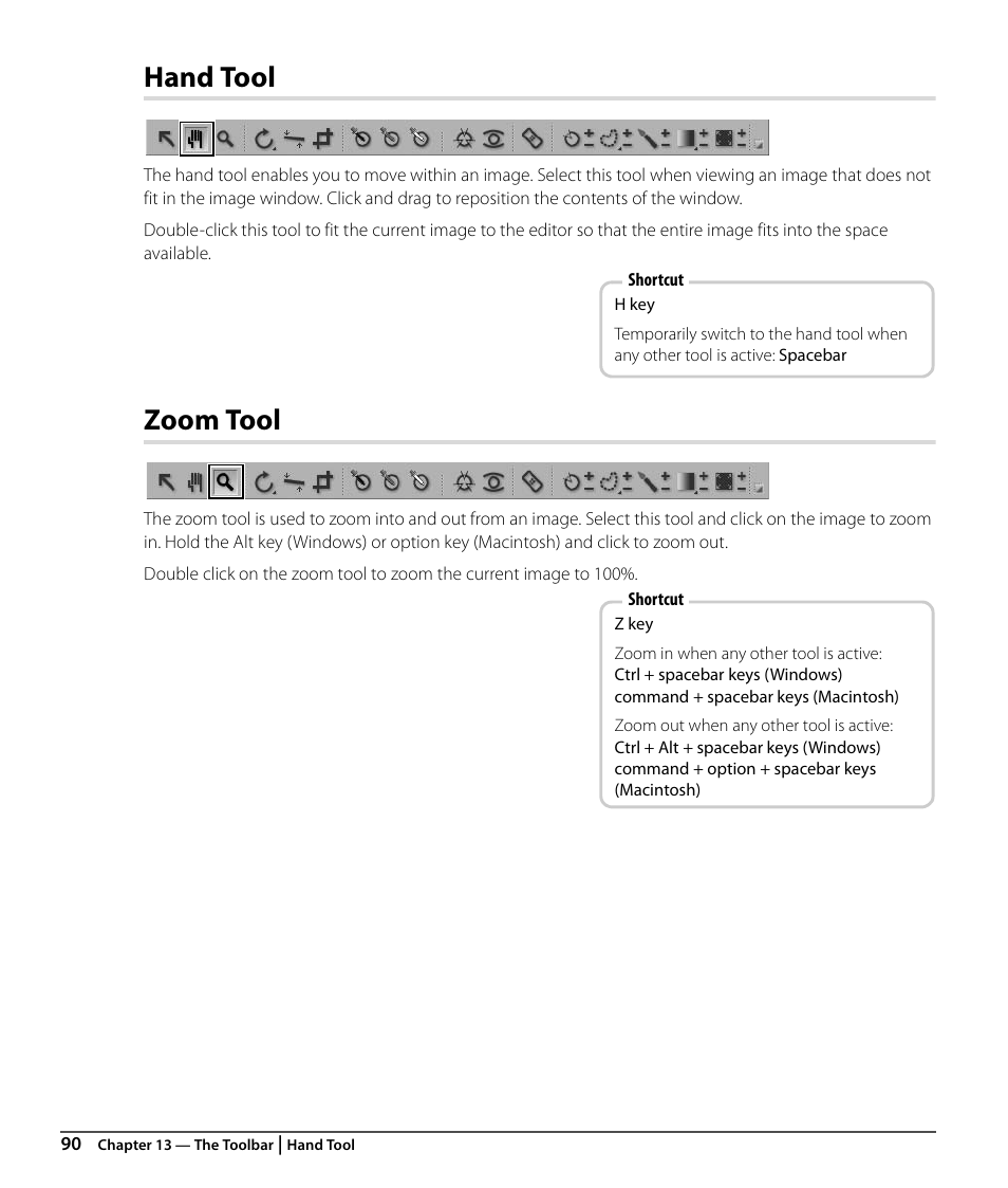 Hand tool, Zoom tool | Nikon CAPTURE NX2 User Manual | Page 92 / 268