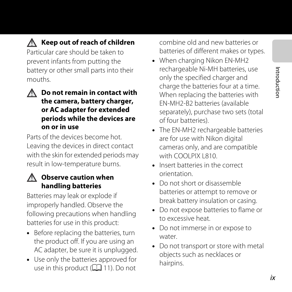 Nikon Coolpix L810 User Manual | Page 11 / 136