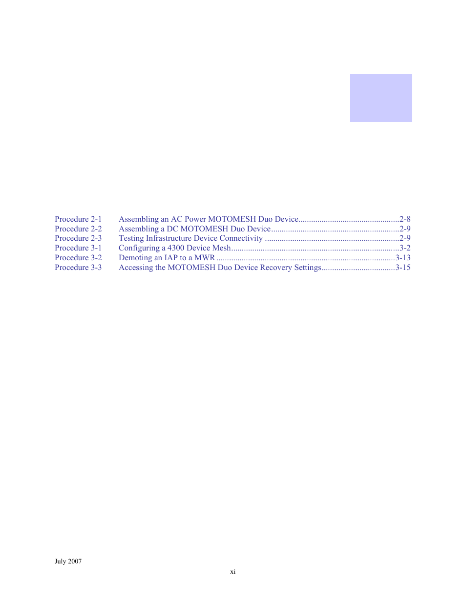 List of procedures | Nikon MOTORMESH 4300 User Manual | Page 11 / 74