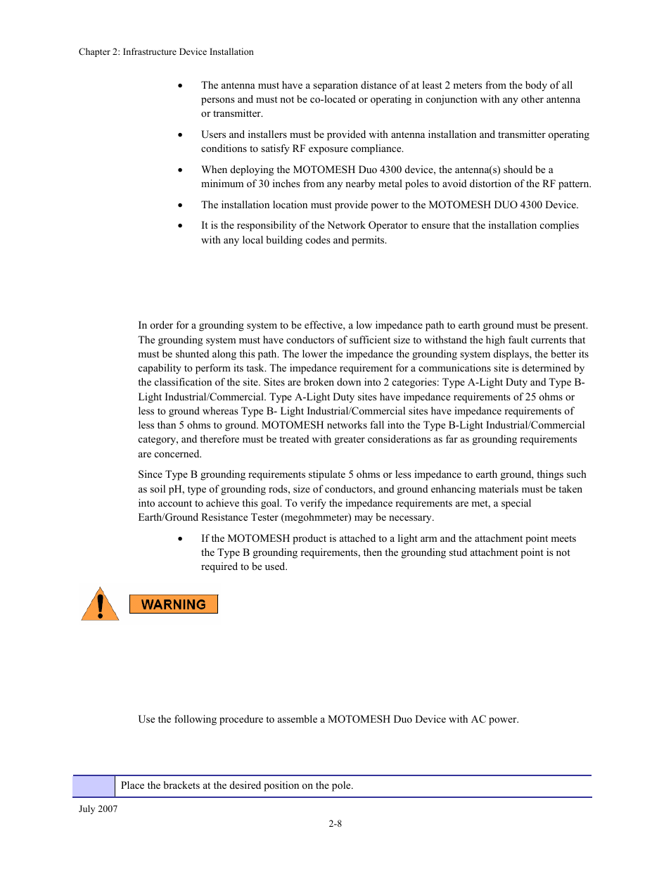 Grounding considerations, Assembling an ac power motomesh duo device, Grounding considerations -8 | Assembling an ac power motomesh duo device -8, Procedure 2-1 | Nikon MOTORMESH 4300 User Manual | Page 28 / 74