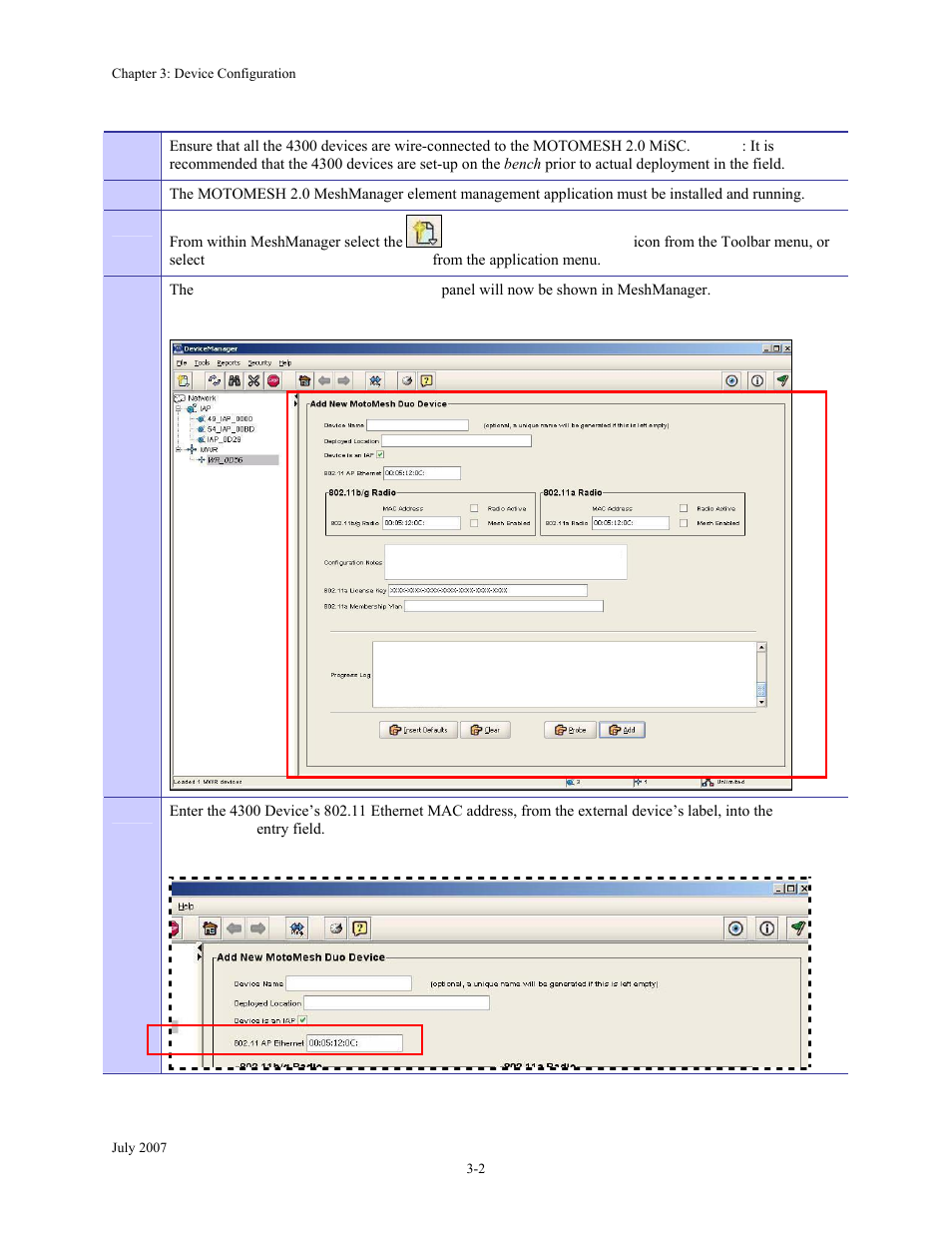 Figure 3-1, Figure 3-2, Procedure 3-1 | Configuring a 4300 device mesh -2 | Nikon MOTORMESH 4300 User Manual | Page 32 / 74