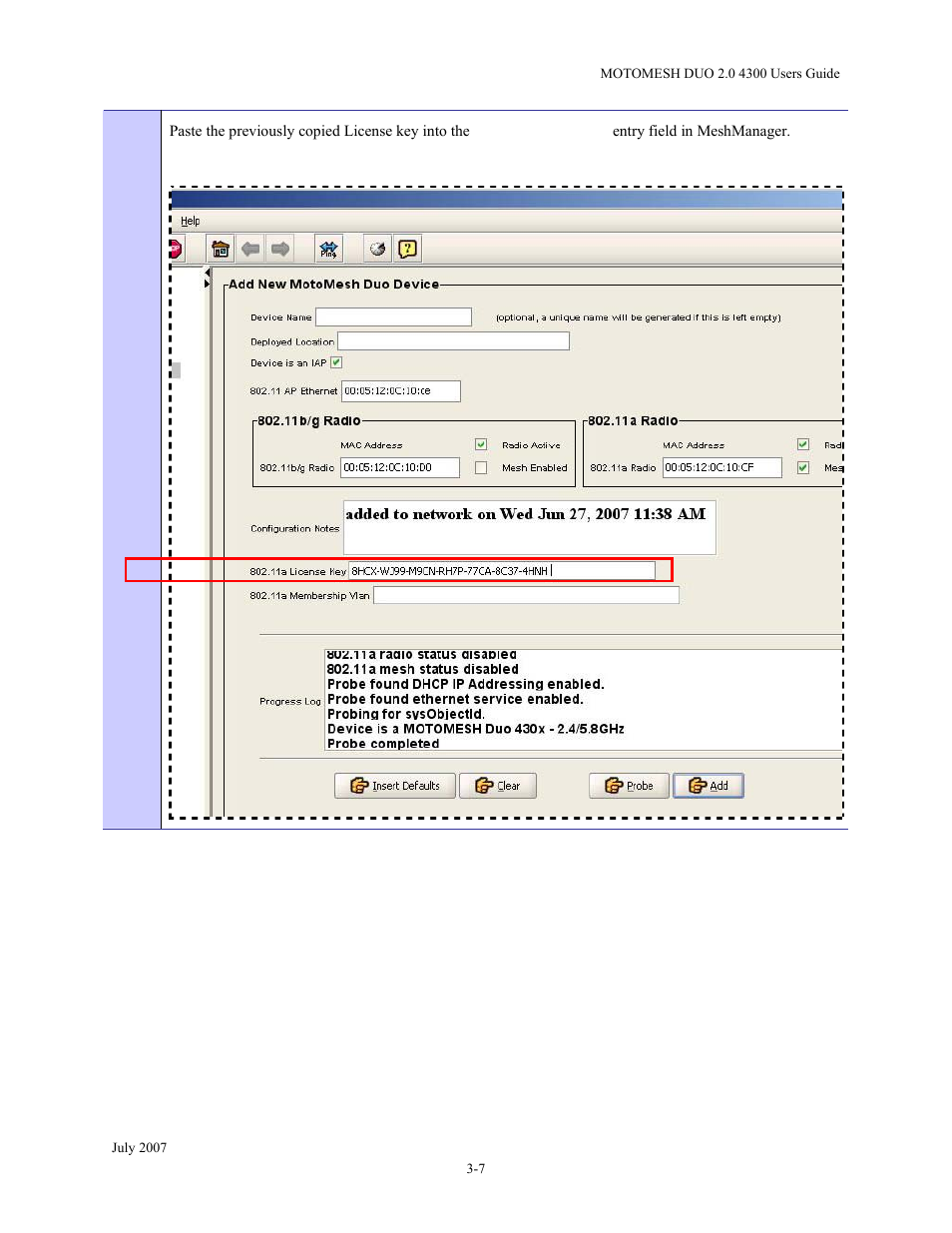 Figure 3-9, Pasting the license key into meshmanager -7 | Nikon MOTORMESH 4300 User Manual | Page 37 / 74