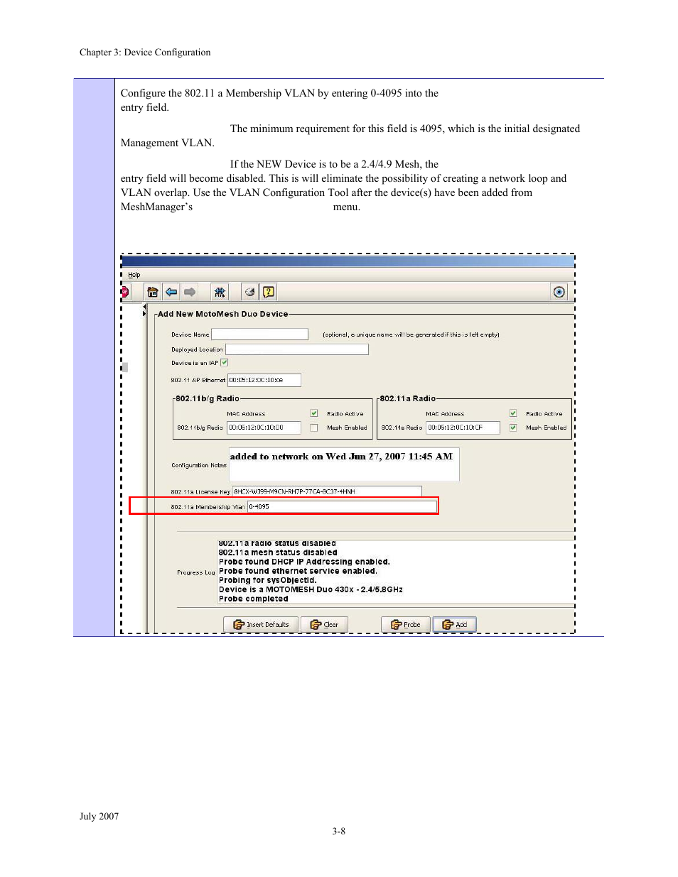 Figure 3-10, Entering 802.11 a membership vlan data -8 | Nikon MOTORMESH 4300 User Manual | Page 38 / 74