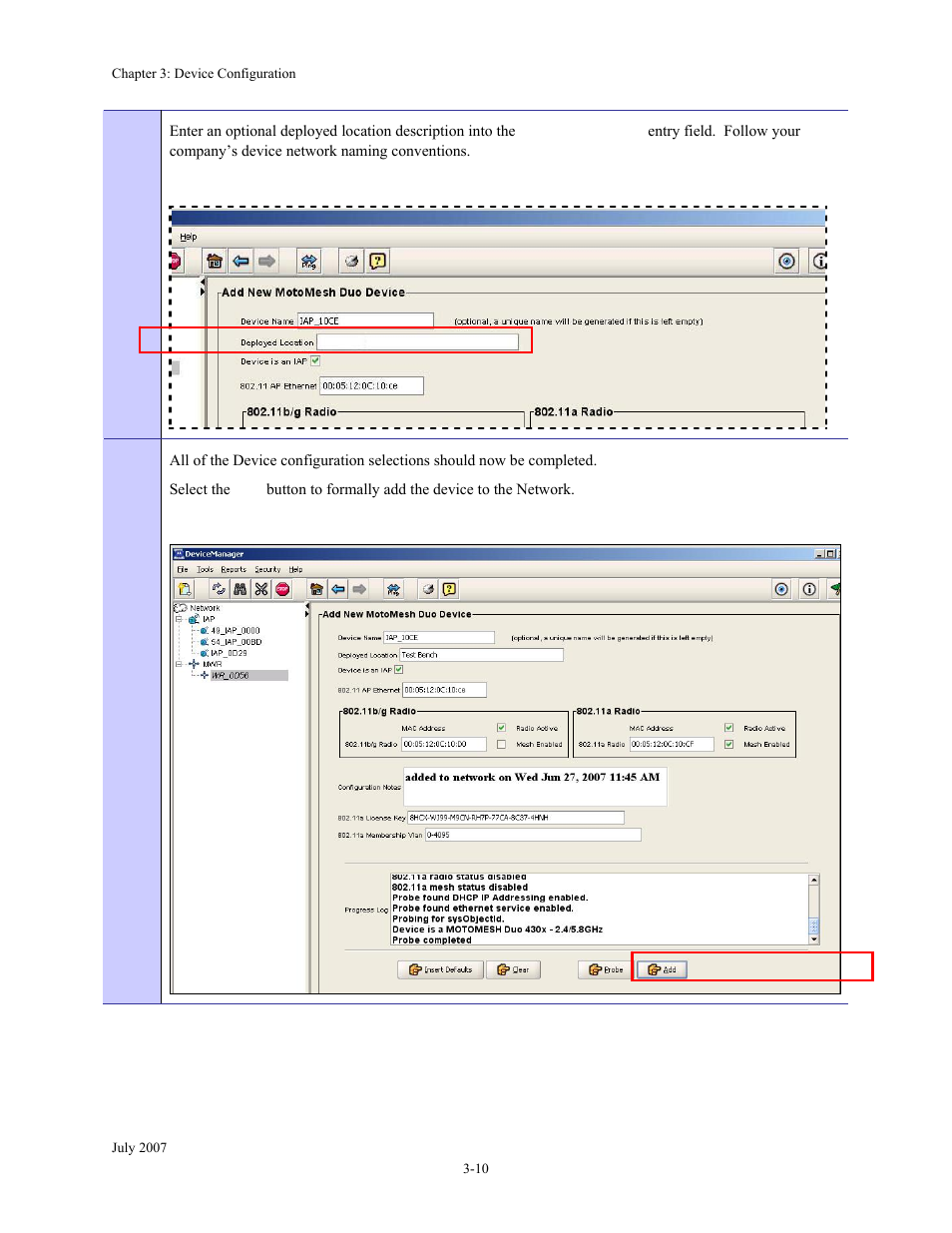 Figure 3-13, Entering an optional deployed location -10, Figure 3-14 | Adding a device to the mesh -10 | Nikon MOTORMESH 4300 User Manual | Page 40 / 74