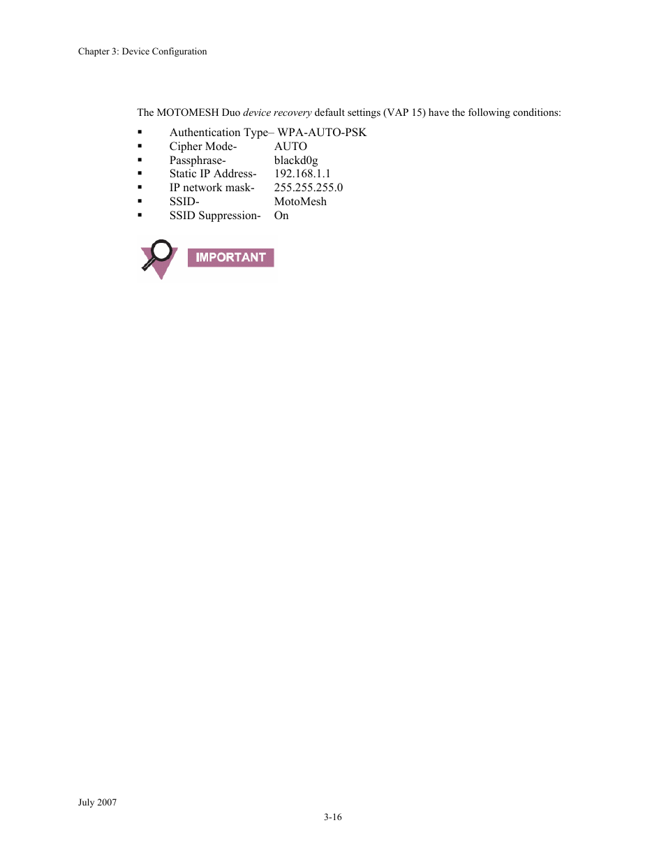 Device recovery settings, Device recovery settings -16 | Nikon MOTORMESH 4300 User Manual | Page 46 / 74