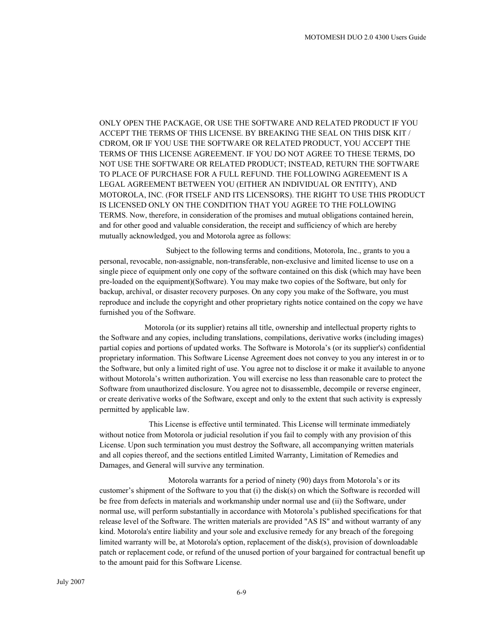 Software license terms and conditions, Software license terms and conditions -9 | Nikon MOTORMESH 4300 User Manual | Page 67 / 74