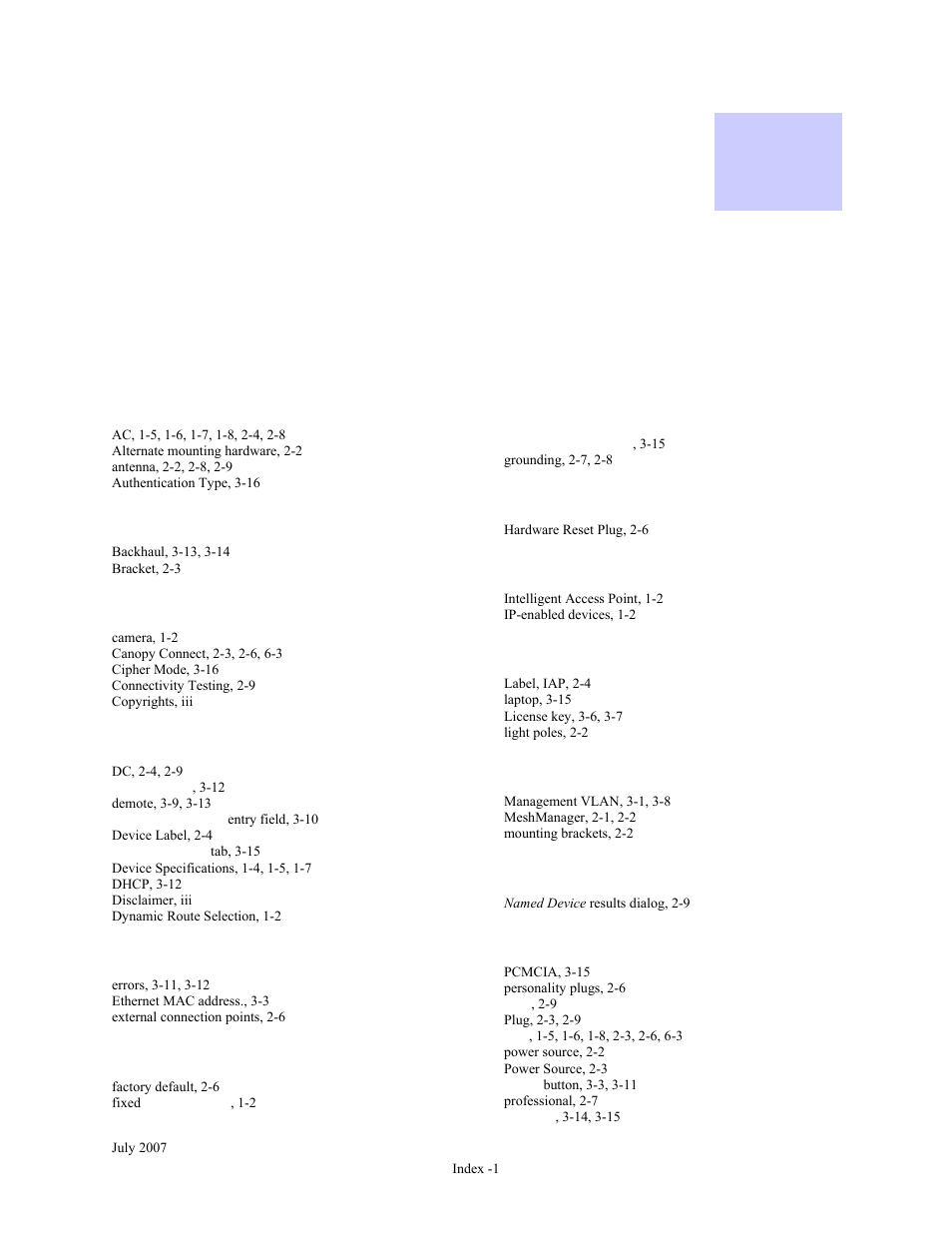 Index | Nikon MOTORMESH 4300 User Manual | Page 71 / 74