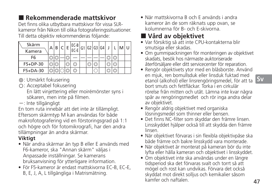 Jp en de fr es sv ru nl it cz sk ck ch kr | Nikon AF-S Nikkor 24mm f/1.4G ED User Manual | Page 47 / 120