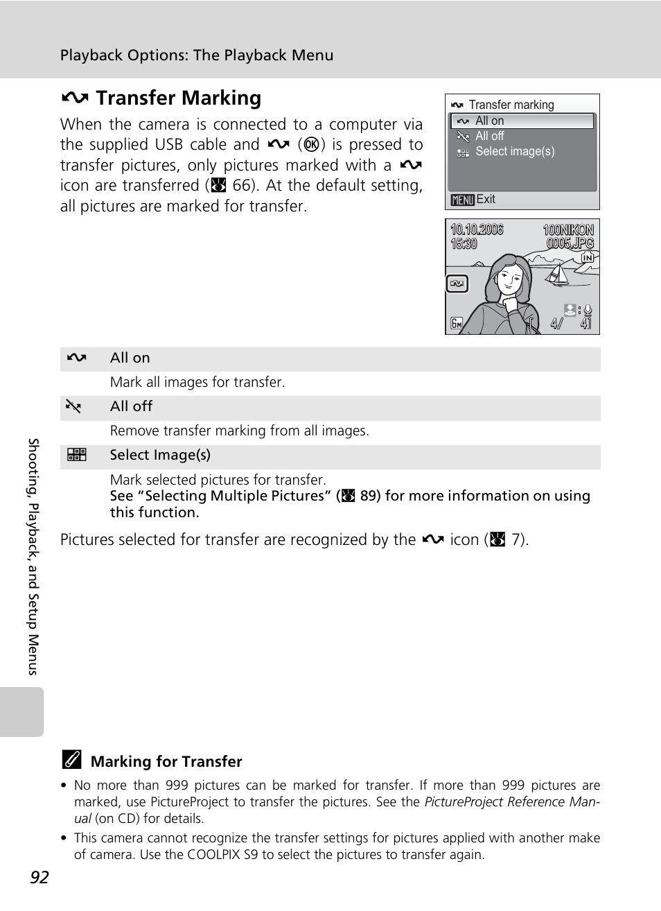 Etransfer marking | Nikon COOLPIX S9 User Manual | Page 104 / 142