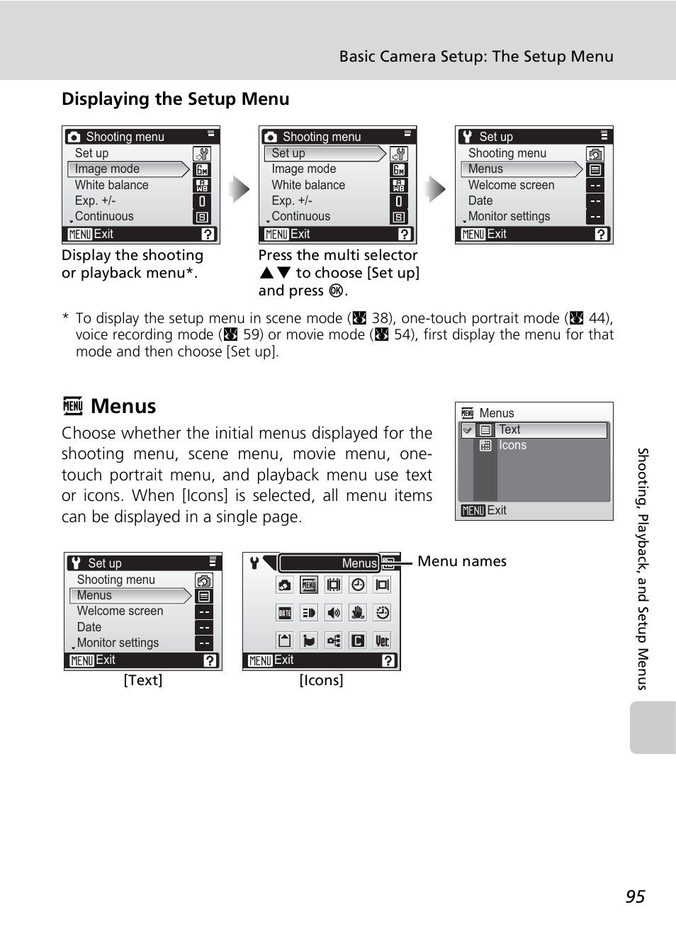 Rmenus, Displaying the setup menu | Nikon COOLPIX S9 User Manual | Page 107 / 142