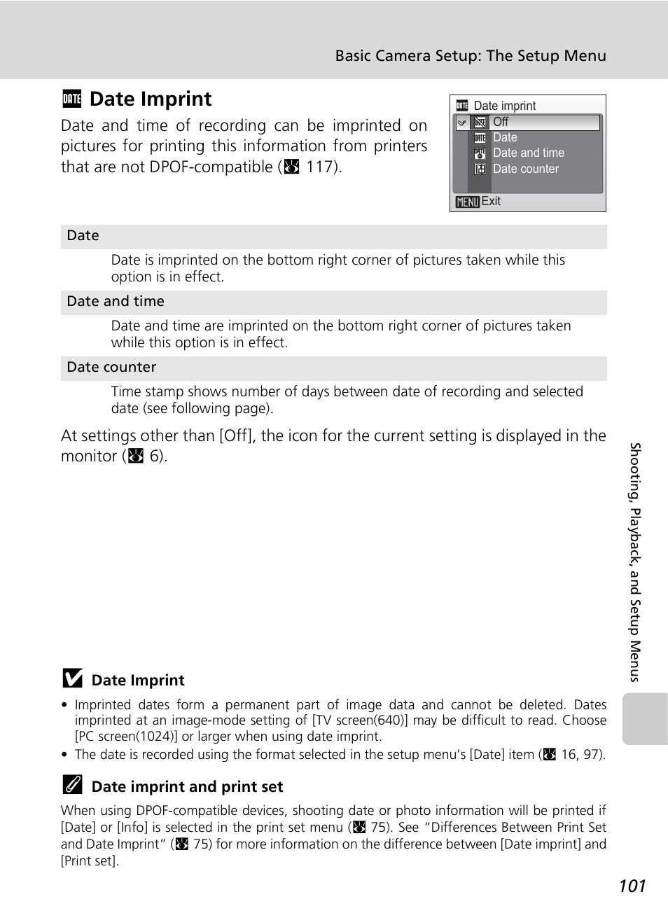 Fdate imprint | Nikon COOLPIX S9 User Manual | Page 113 / 142