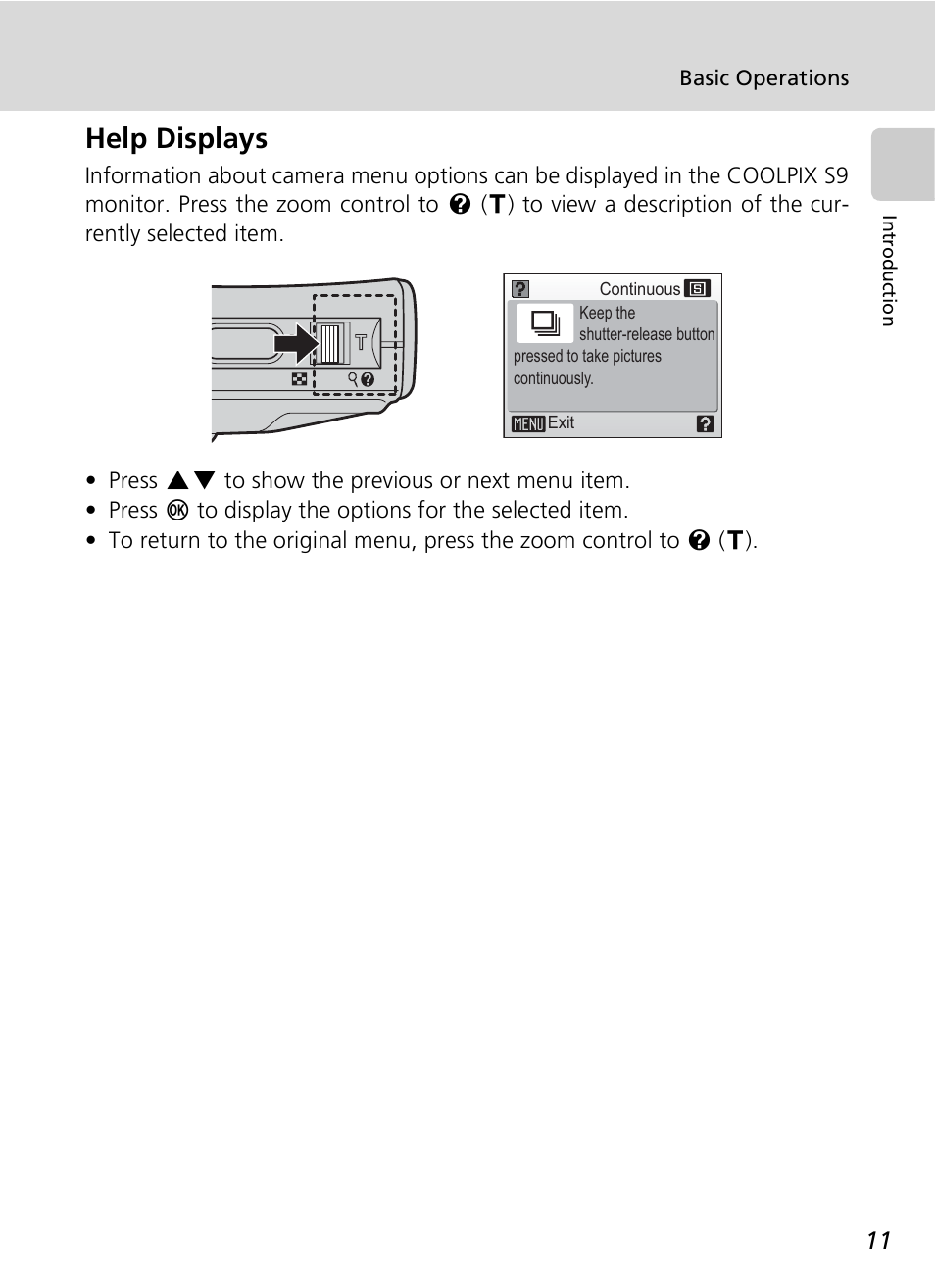 Help displays | Nikon COOLPIX S9 User Manual | Page 23 / 142