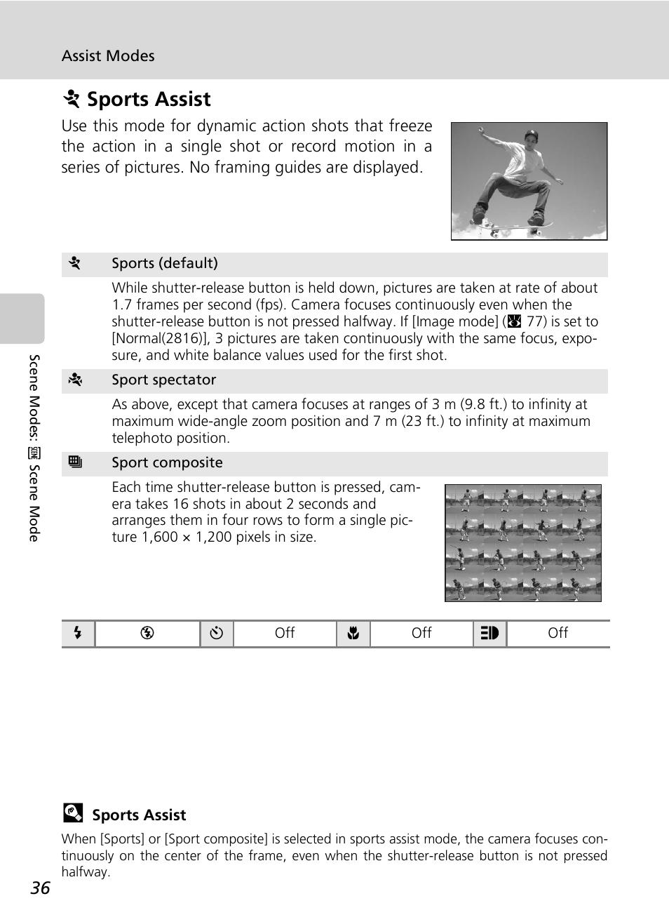 Psports assist | Nikon COOLPIX S9 User Manual | Page 48 / 142