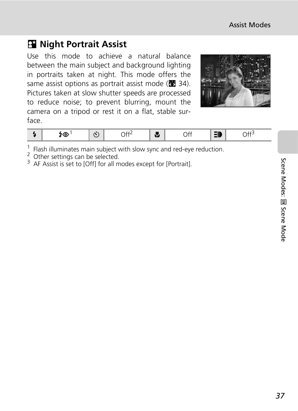 Dnight portrait assist | Nikon COOLPIX S9 User Manual | Page 49 / 142