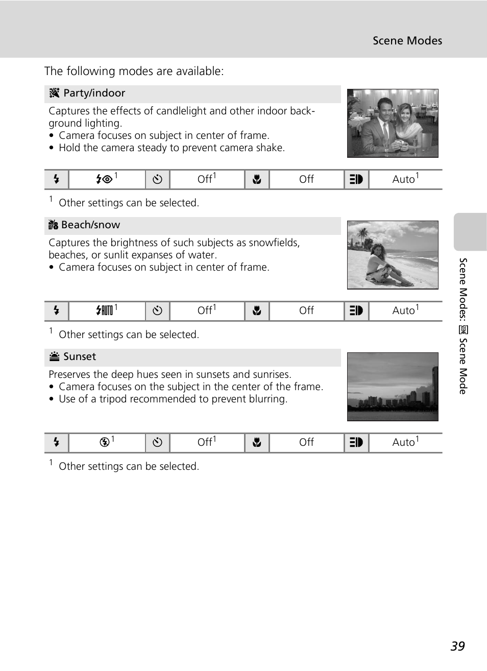 The following modes are available | Nikon COOLPIX S9 User Manual | Page 51 / 142