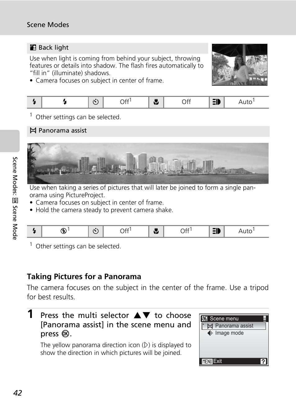 Taking pictures for a panorama | Nikon COOLPIX S9 User Manual | Page 54 / 142