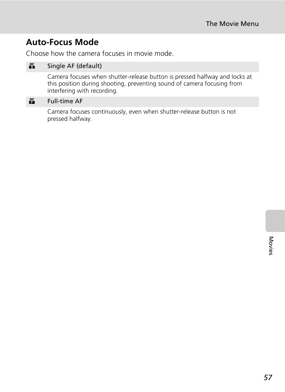 Auto-focus mode | Nikon COOLPIX S9 User Manual | Page 69 / 142