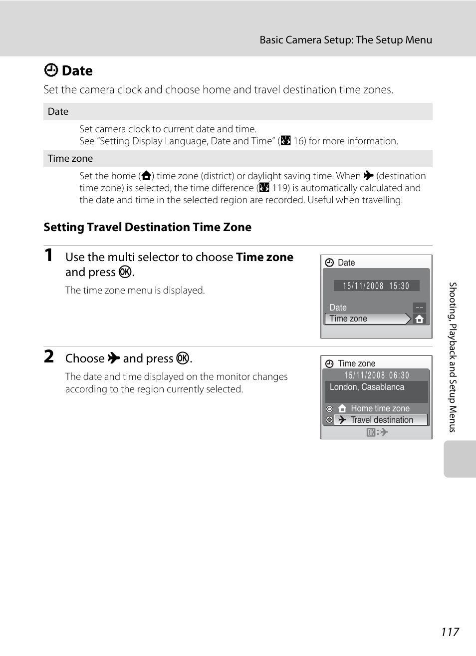 Date, D date, A 117) i | A 117, 11, A 117 | Nikon Coolpix S560 User Manual | Page 131 / 172