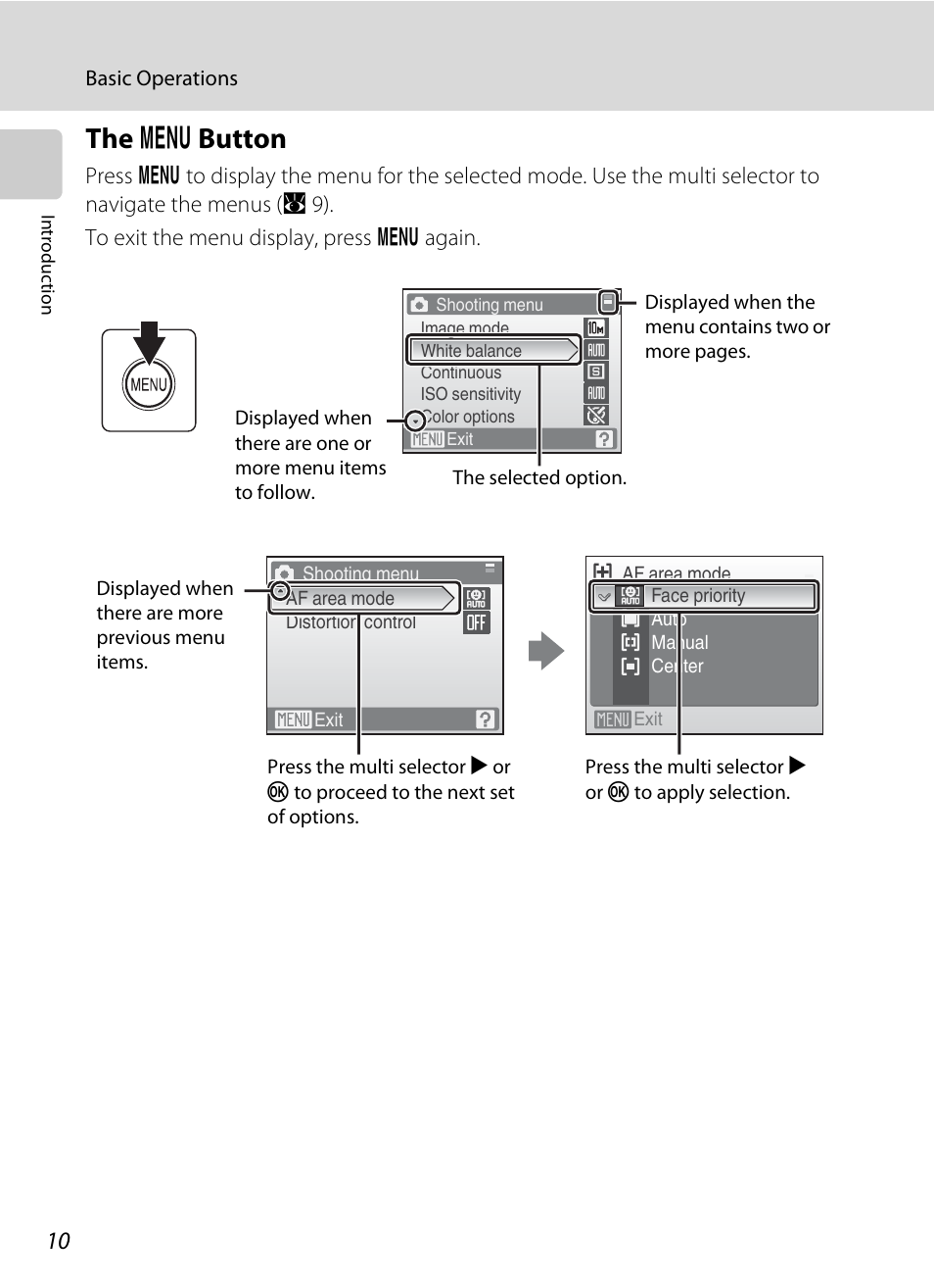 The button, D button, The d button | Nikon Coolpix S560 User Manual | Page 24 / 172