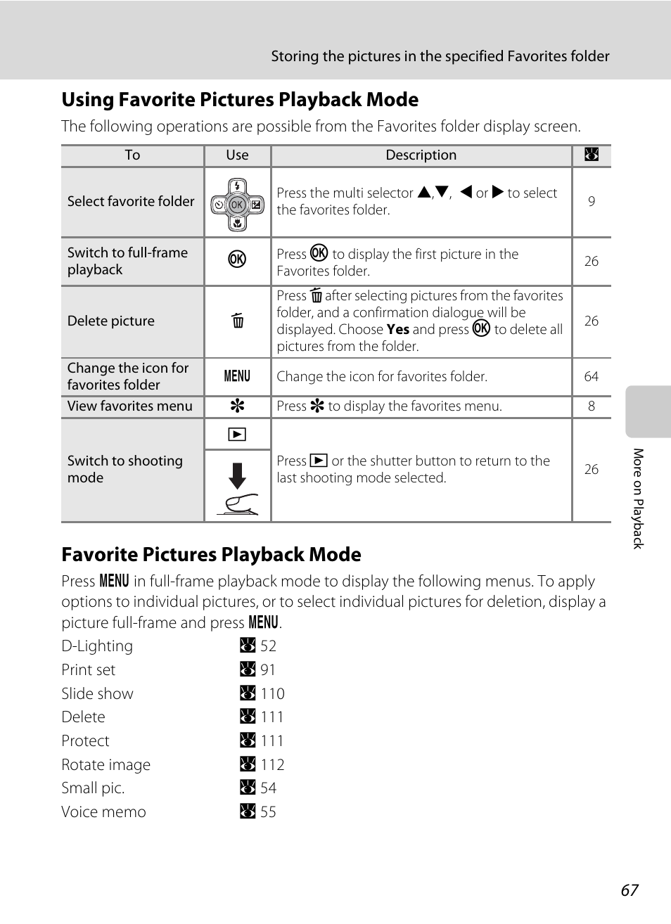 Using favorite pictures playback mode, Favorite pictures playback mode | Nikon Coolpix S560 User Manual | Page 81 / 172