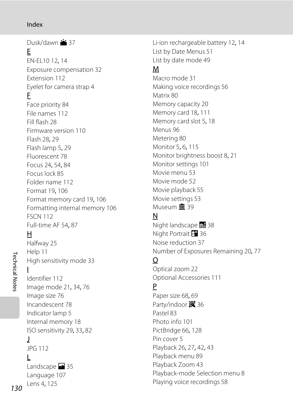 Nikon Coolpix S600 User Manual | Page 142 / 144