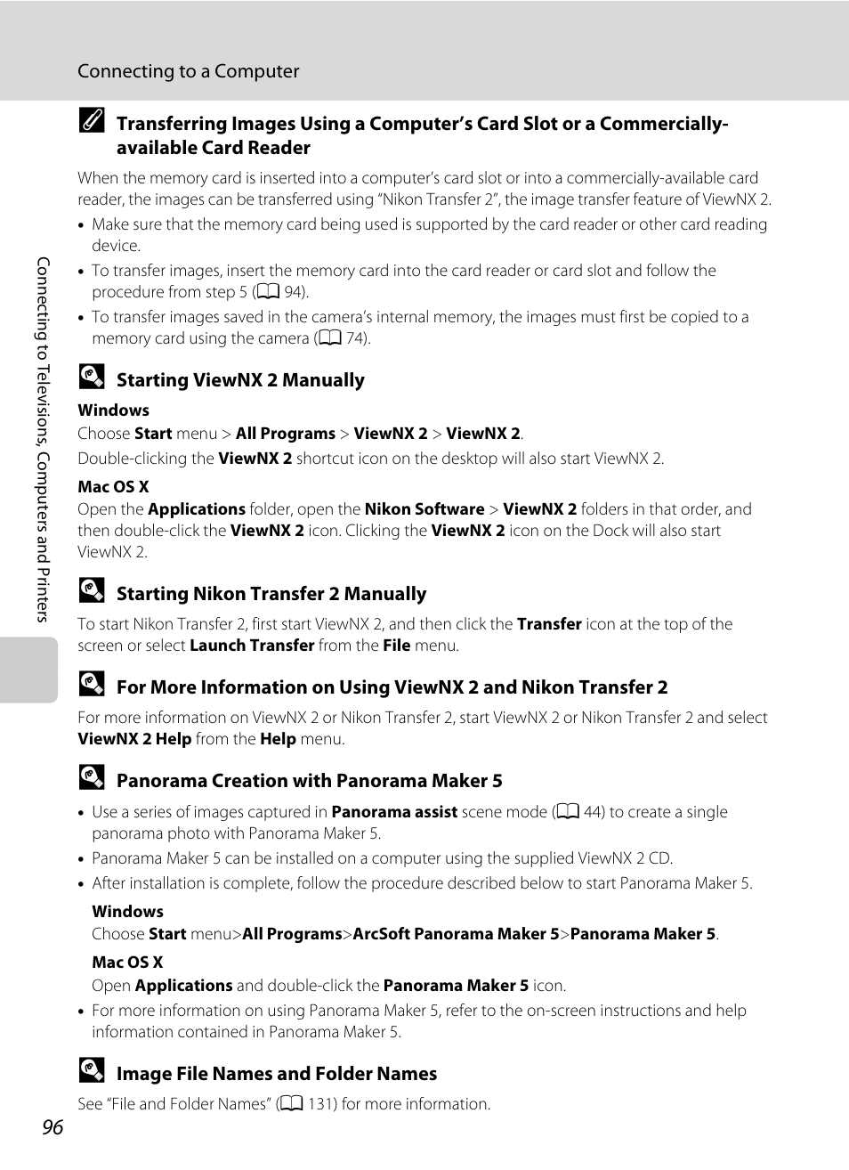 A 96 | Nikon Coolpix L120 User Manual | Page 108 / 164