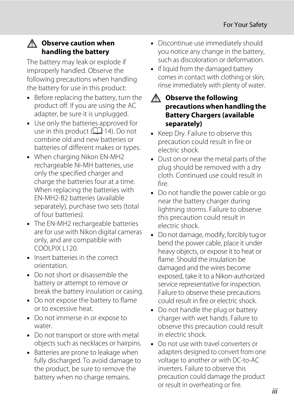 Nikon Coolpix L120 User Manual | Page 5 / 164