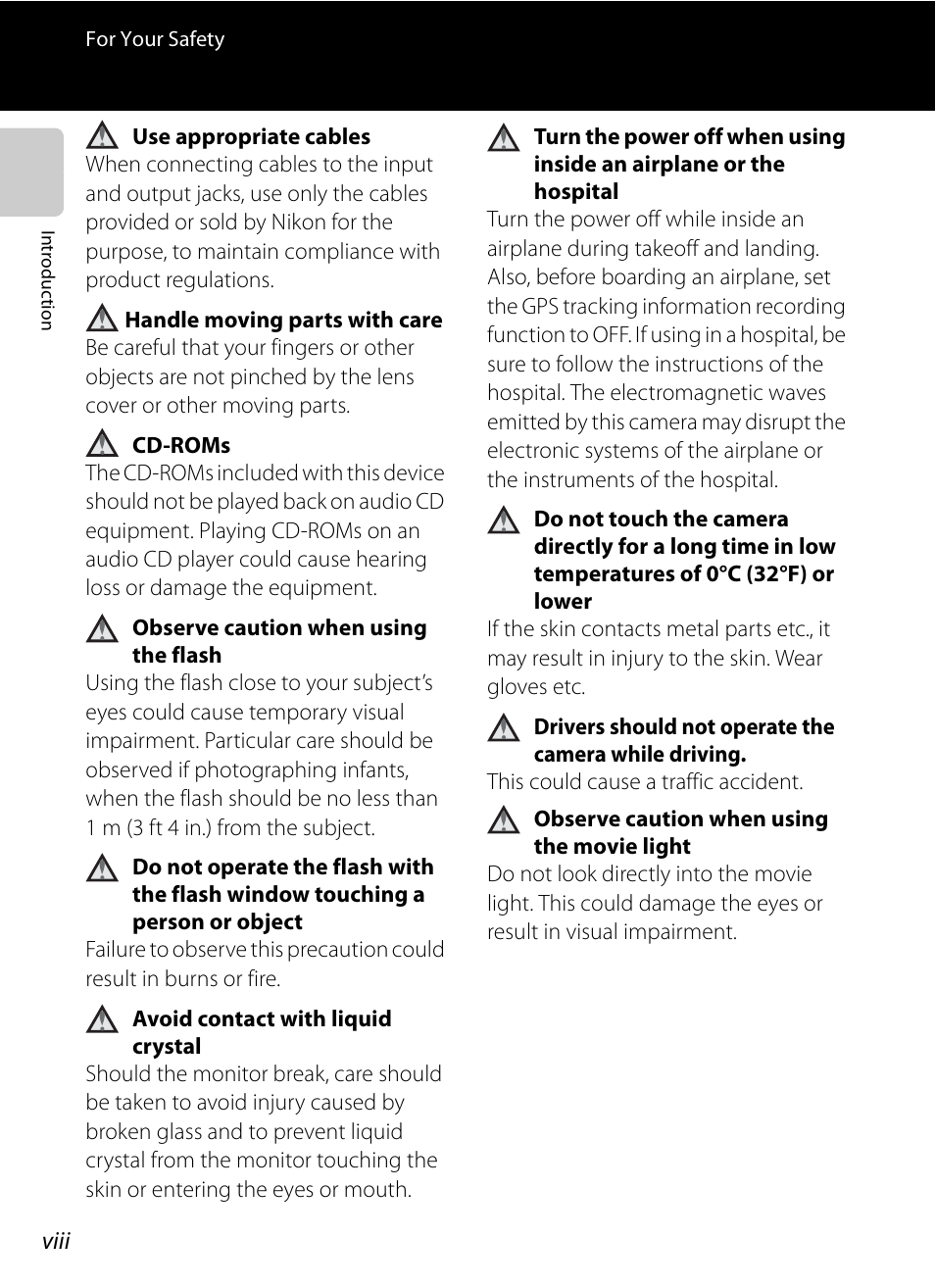 Nikon AW100 User Manual | Page 10 / 242