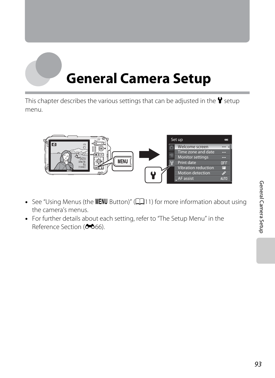 General camera setup | Nikon AW100 User Manual | Page 117 / 242